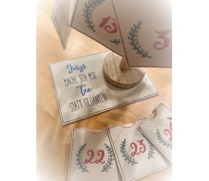 Stickdatei ITH - Mug Rug Tee statt Gedanken